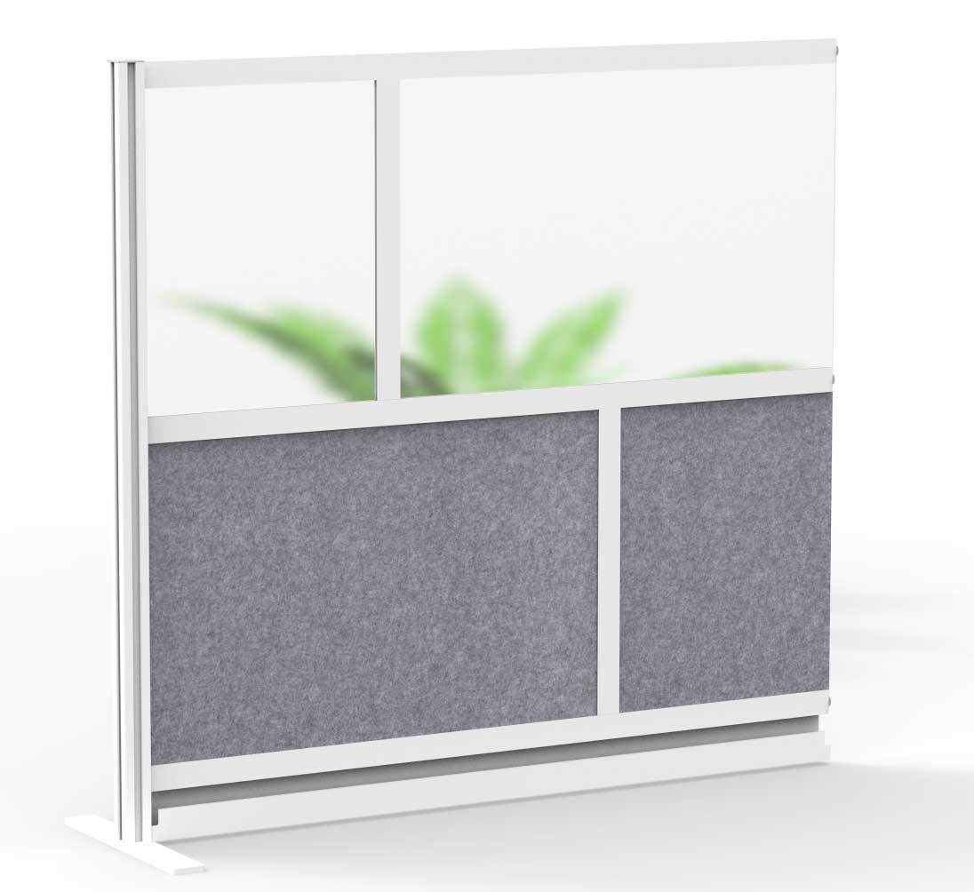 Luxor Modular Room Divider Wall System with 53 x 48 inch Add-On Wall