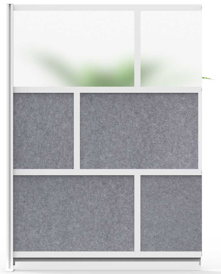 Luxor Modular Room Divider Wall System with 53 x 70 inch Add-On Wall