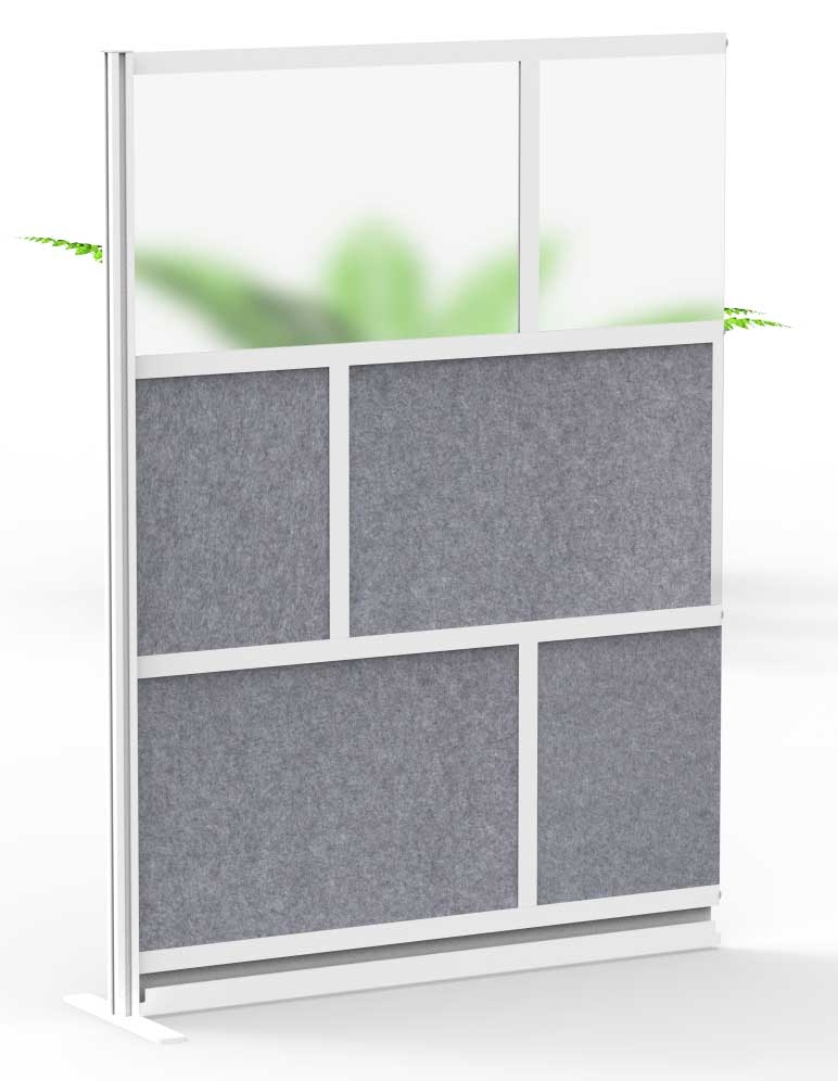 Luxor Modular Room Divider Wall System with 53 x 70 inch Add-On Wall