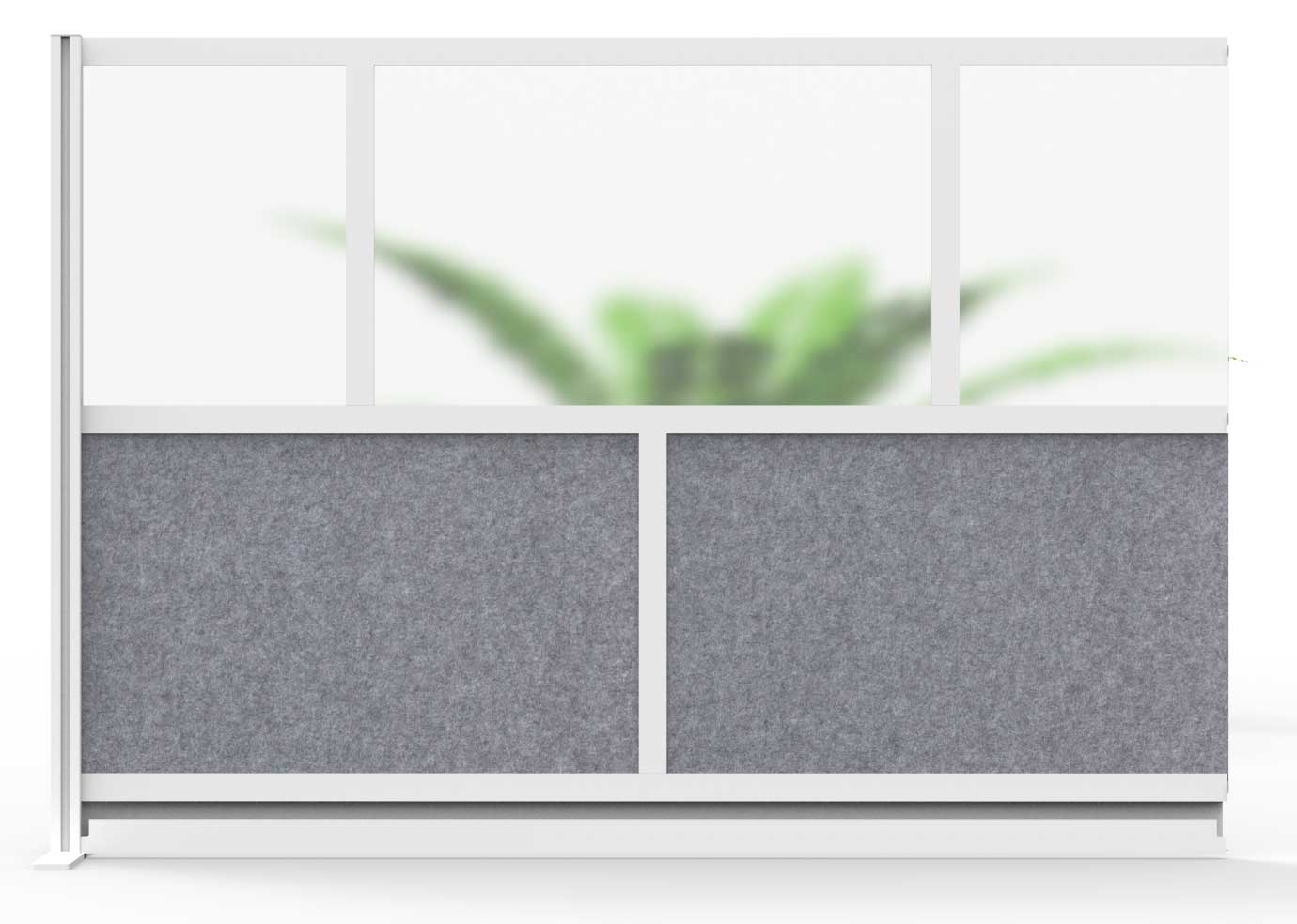 Luxor Modular Room Divider Wall System with 70 x 48 inch Add-On Wall