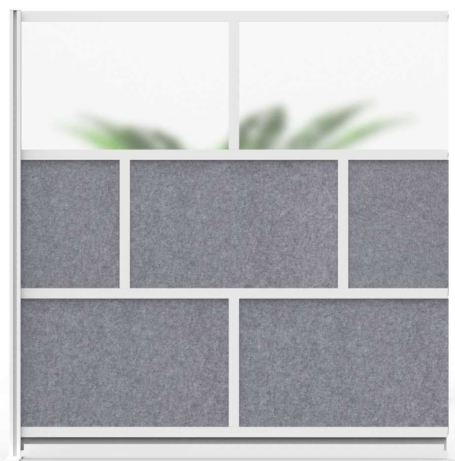 Luxor Modular Room Divider Wall System with 70 x 70 inch Add-On Wall