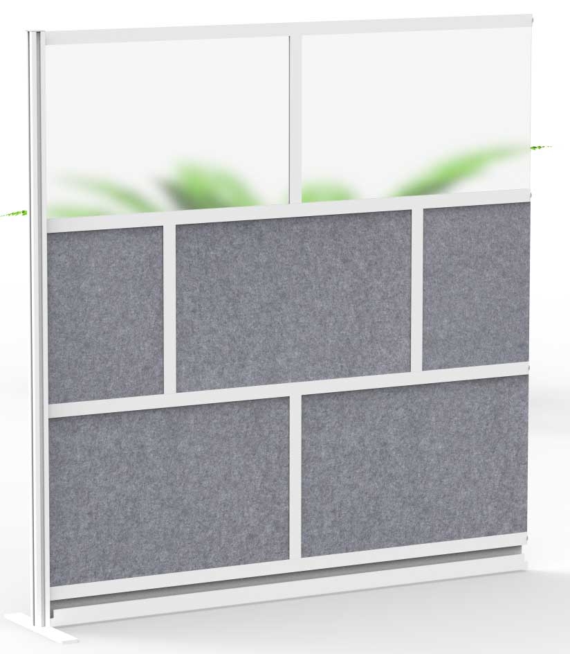 Luxor Modular Room Divider Wall System with 70 x 70 inch Add-On Wall