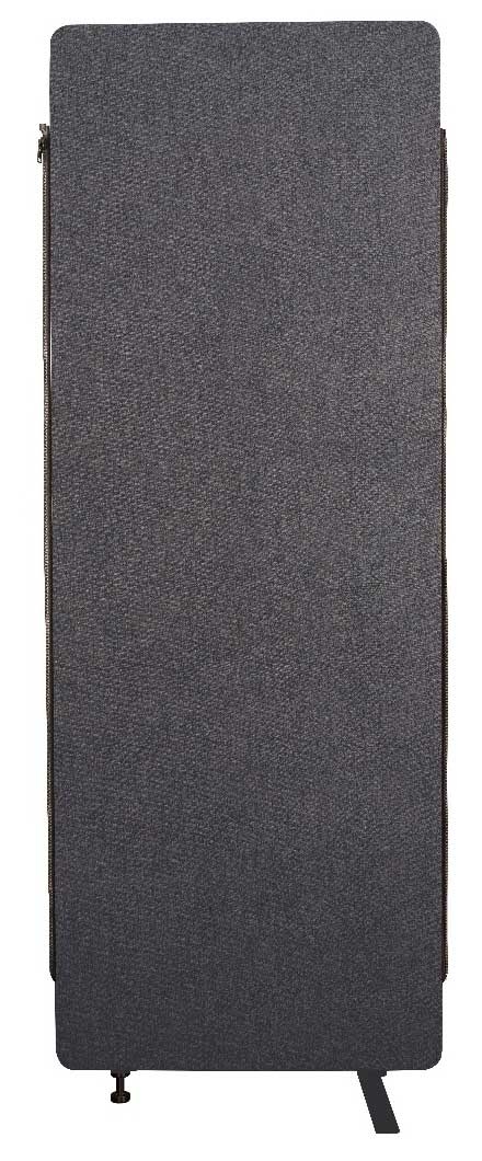 Luxor Slate Gray RECLAIM Acoustic Room Dividers with Expansion Panel, 24 x 1.25 x 66 inch Height