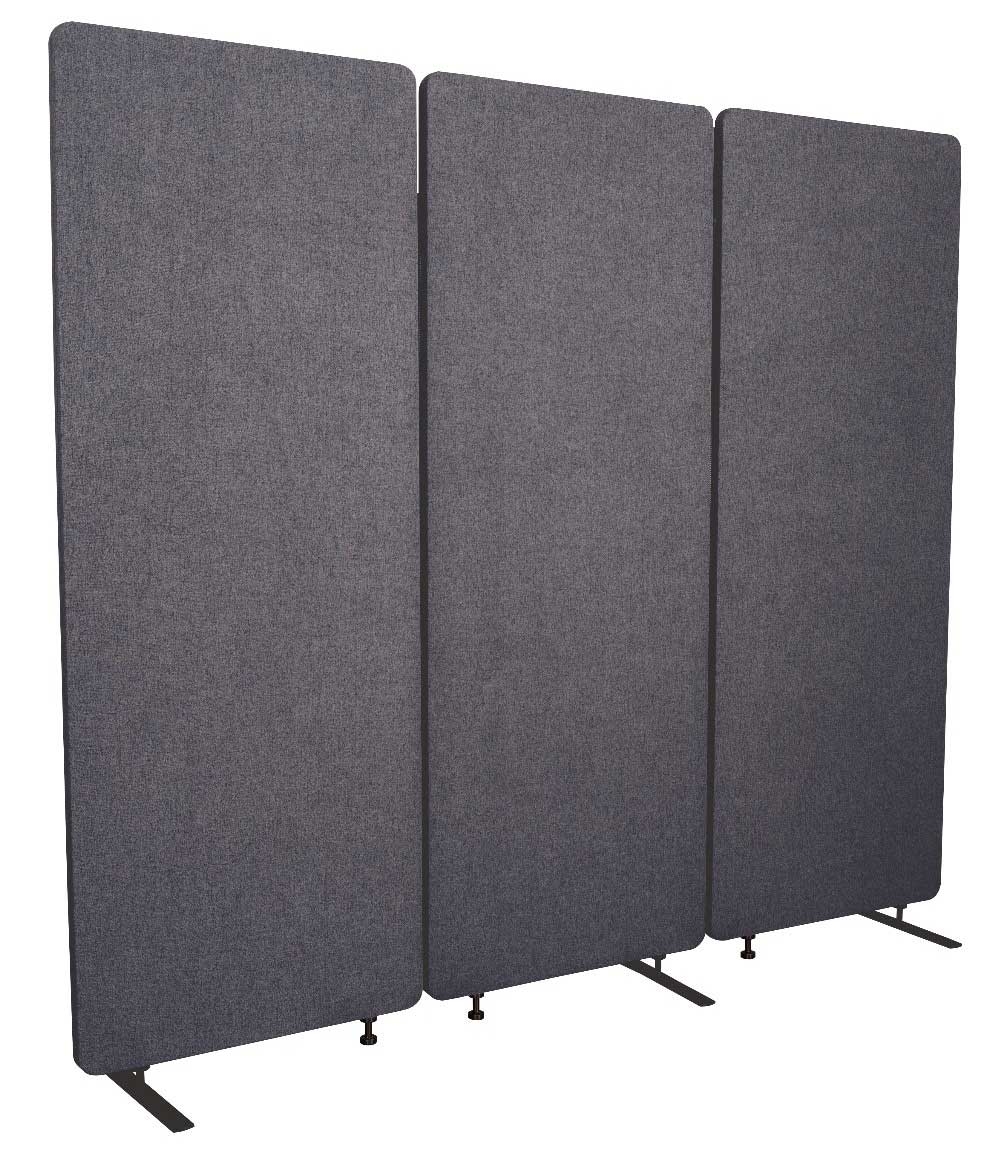 Luxor Slate Gray RECLAIM Acoustic Room Dividers, 72 x 14.63 x 66 inch Height -- 3 per case