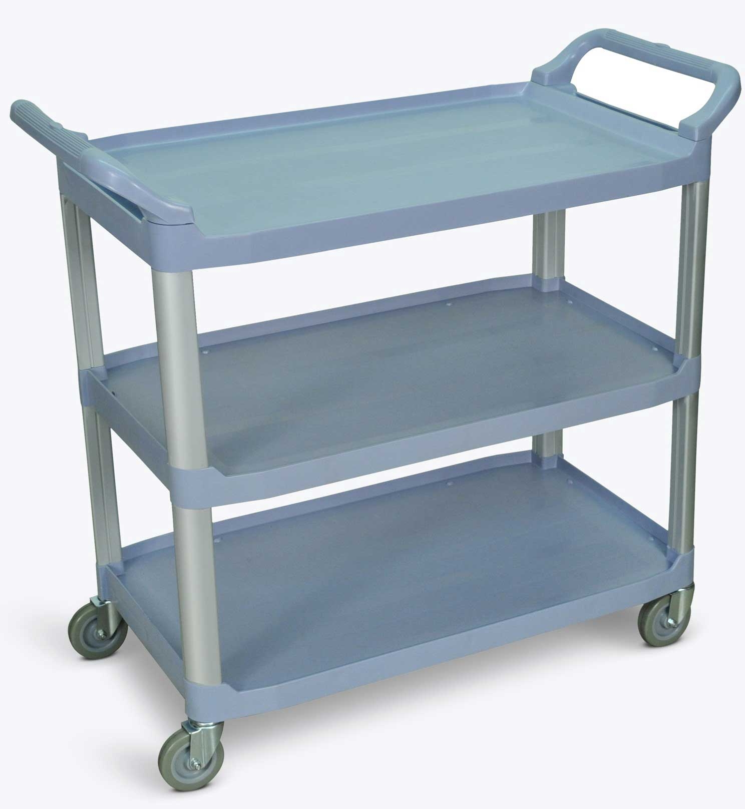 Luxor Gray Large Three Shelves Serving Cart, 40.5x 19.75 x 37.25 inch Height