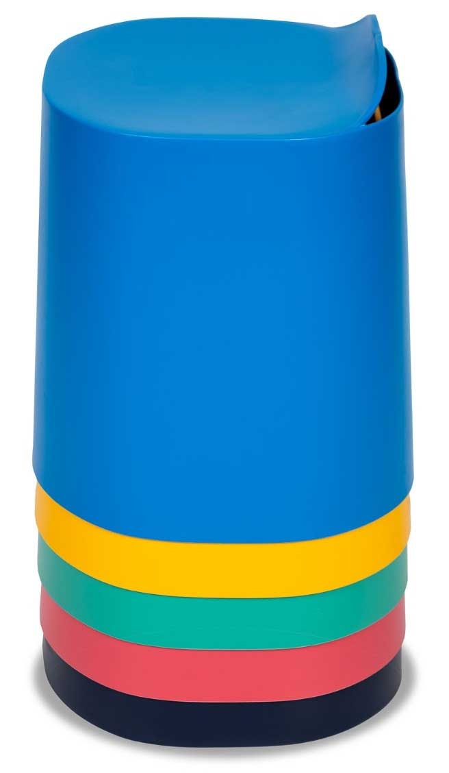 Luxor Black TailFin Plastic Stackable Stools, 15.75 x 16.15 x 18.4 inch Height -- 5 per case