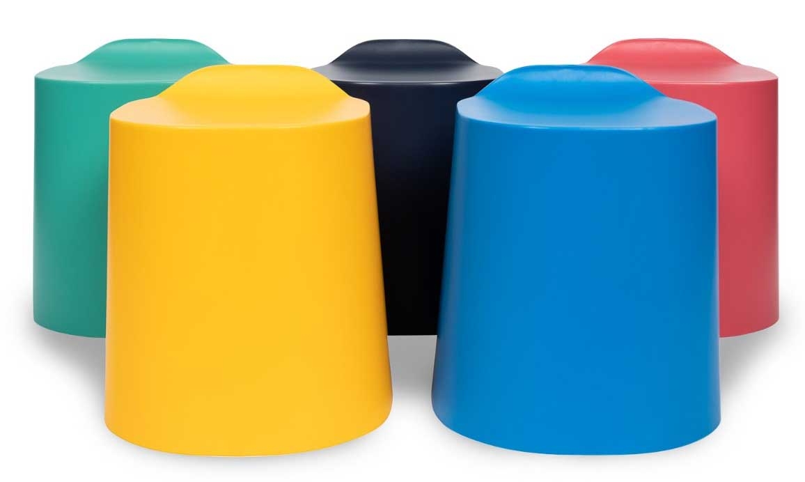 Luxor Black TailFin Plastic Stackable Stools, 15.75 x 16.15 x 18.4 inch Height -- 5 per case