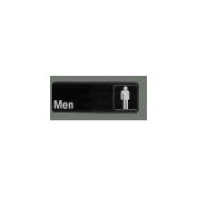 Winco Black Men Information Sign with Symbol, 3 x 9 inch.