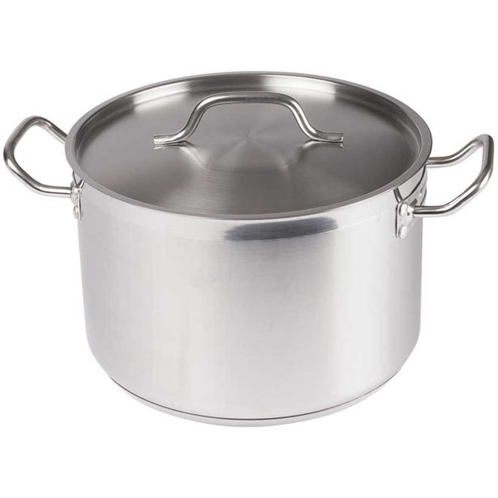 Winco Premium Stainless Steel Stock Pot with Cover, 32 Quart -- 1 set.