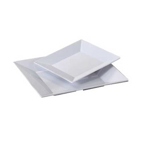Yanco Rome Melamine Square White Plate, 6 x 6 inch -- 48 per case.