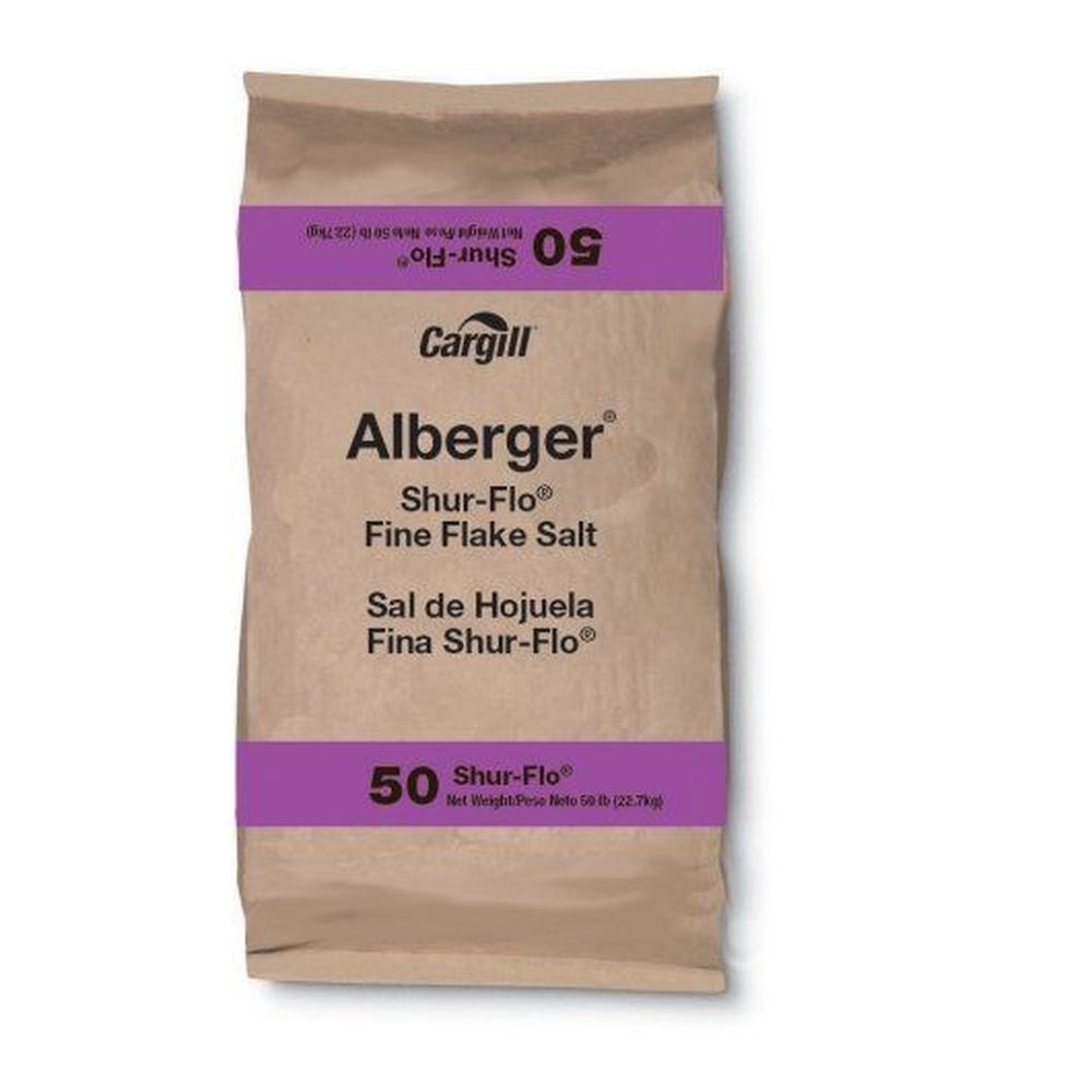 Alberger Shur Flo Fine Flake Salt, 50 Pound.