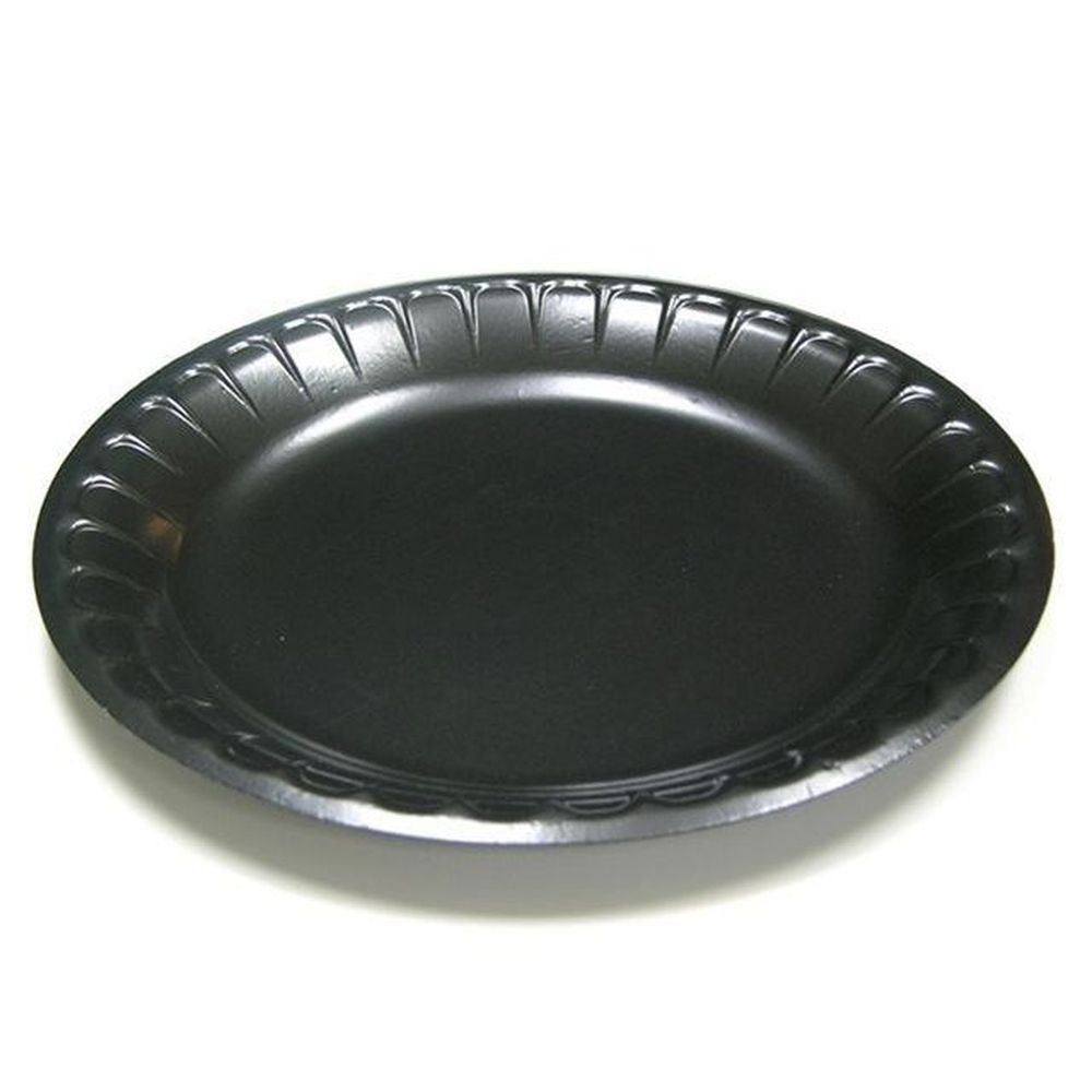 Black Deluxe Laminated Foam Plate