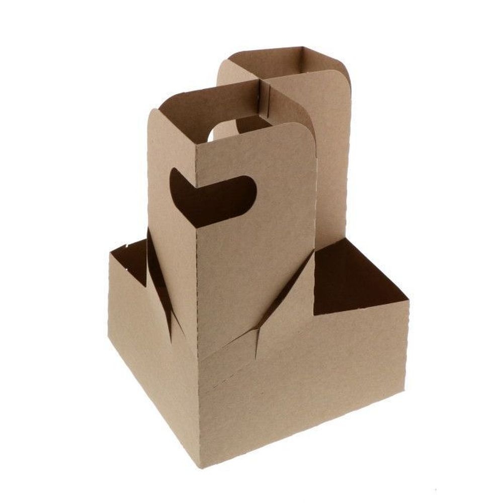 Pactiv Evergreen Kraft Paperboard Carrier Fits 8-24 Ounce Cups -- 150 Per Case