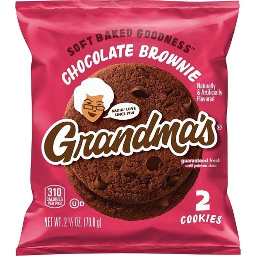 Grandmas Fudge Chocolate Brownie Big Cookie, 2.5 Ounce -- 60 per case.