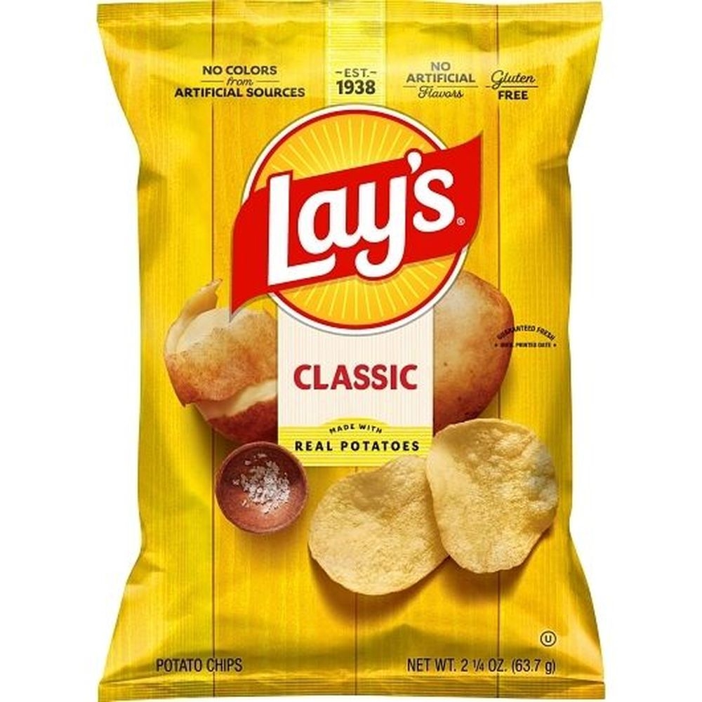 Lays Classic Potato Chips, 2.25 Ounce -- 24 per case