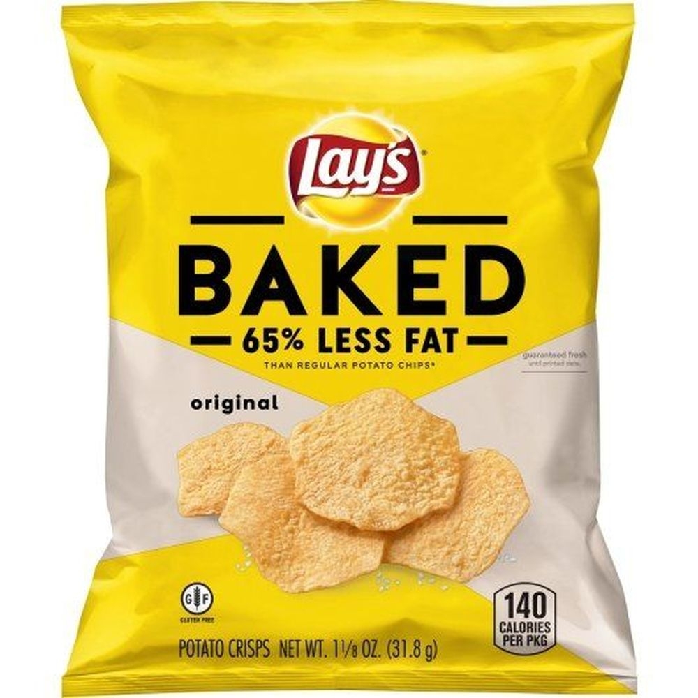 Lays Oven Baked Regular Potato Crisps, 1.125 Ounce -- 64 per case.