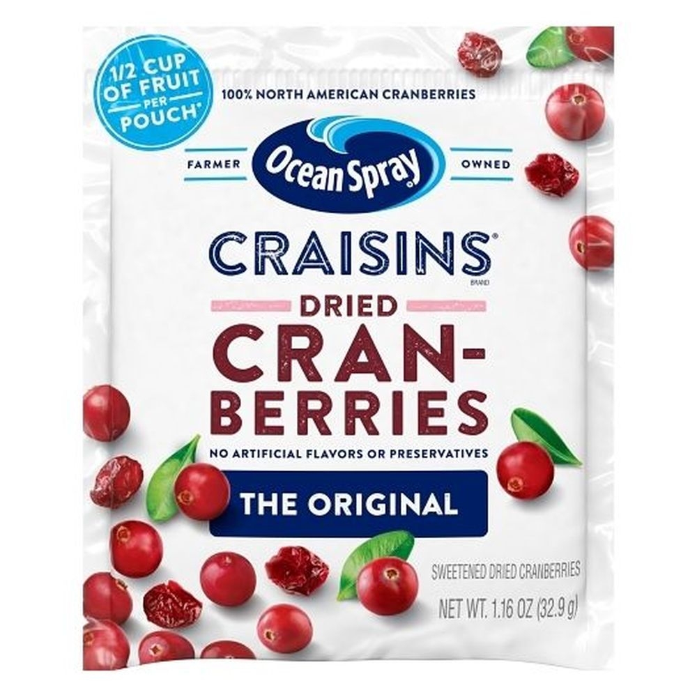 Ocean Spray Original Craisins Dried Cranberries, 1.16 Ounce -- 200 per case.