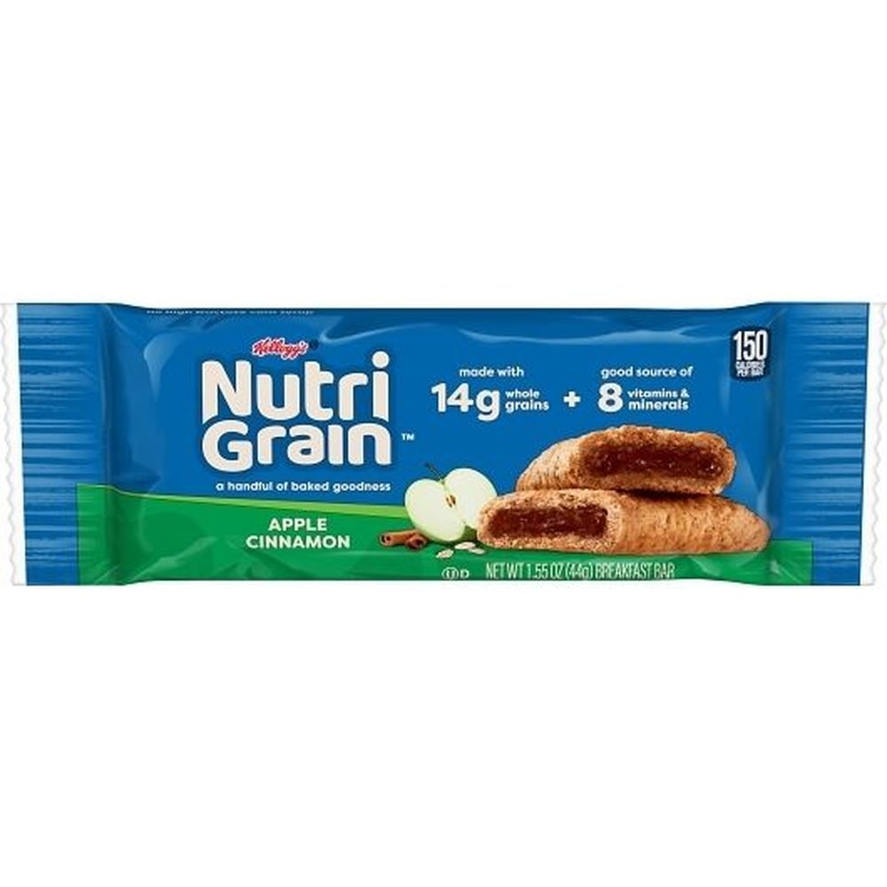 Nutrigrain Apple Cinnamon Cereal Bar, 1.55 Ounce -- 96 per case.