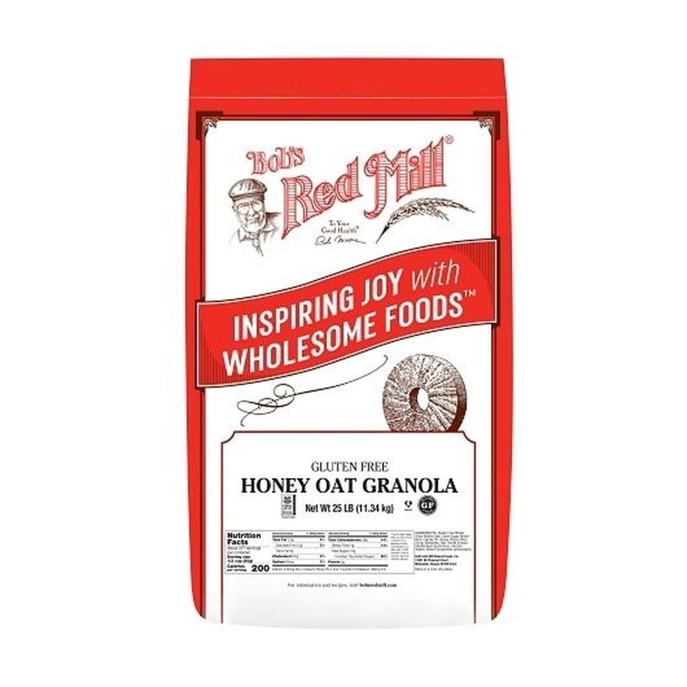 Bobs Red Mill Gluten Free Honey Oat Granola, 25 Pound.