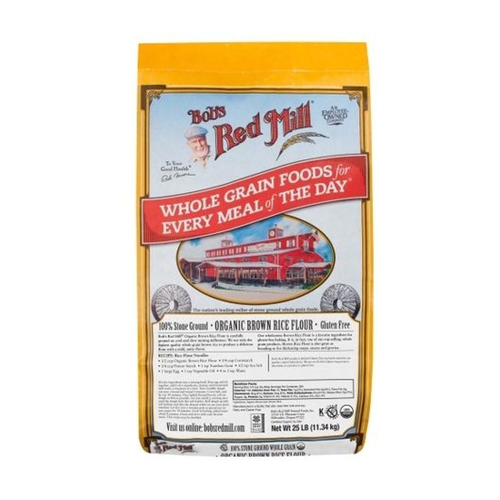 Bobs Red Mill Organic Brown Rice Flour, 25 Pound.