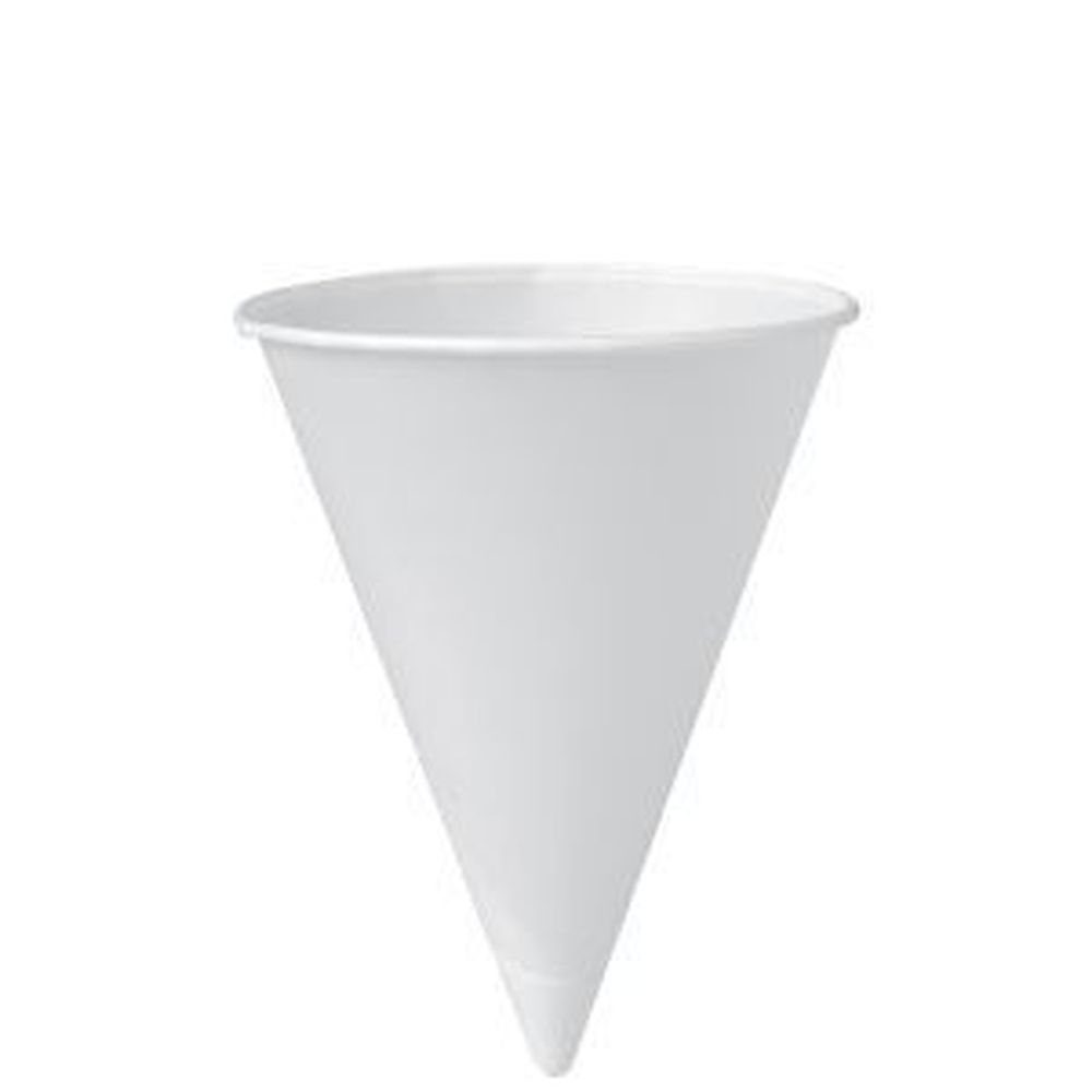White Treated Paper Compostable Cone Water Cup