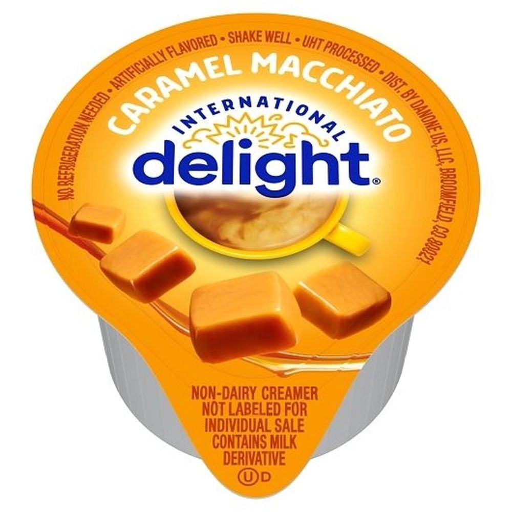 International Delight Caramel Macchiato Flavored Gourmet Coffee Creamer -- 288 per case.