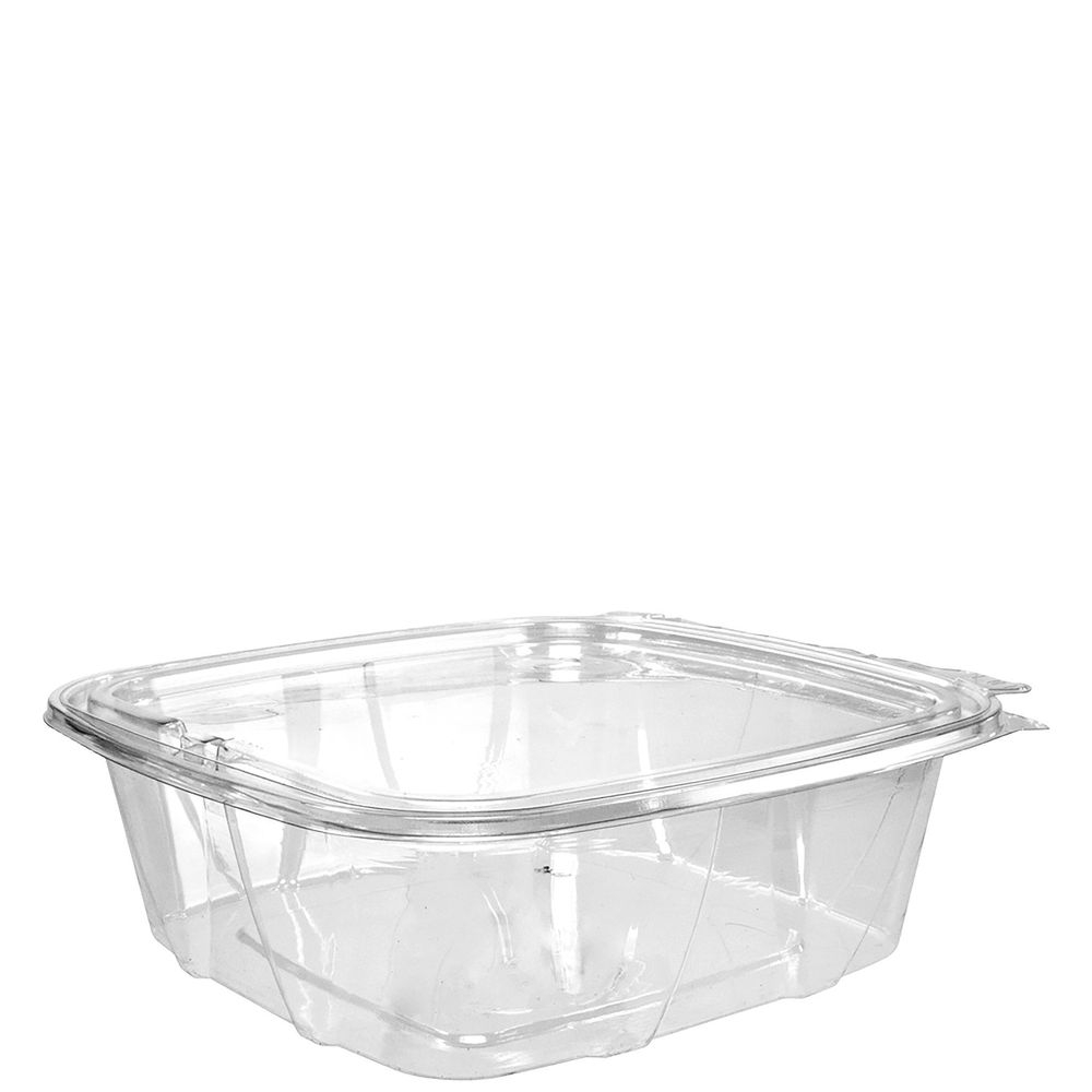 SafeSeal PET Plastic Clear Tamper-Evident/Resistant Container with Flat Lid