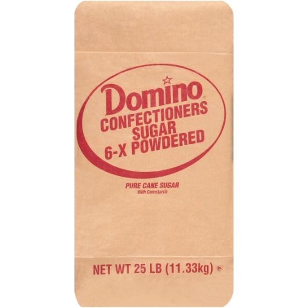 Domino Confectioners Sugar, 25 Pound Bag.