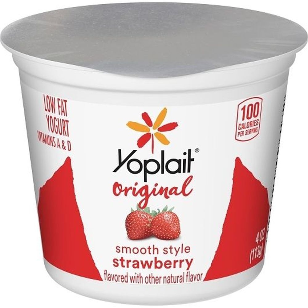 Yoplait Original Strawberry and Strawberry Banana Yogurt, 4 Ounce -- 48 per case.