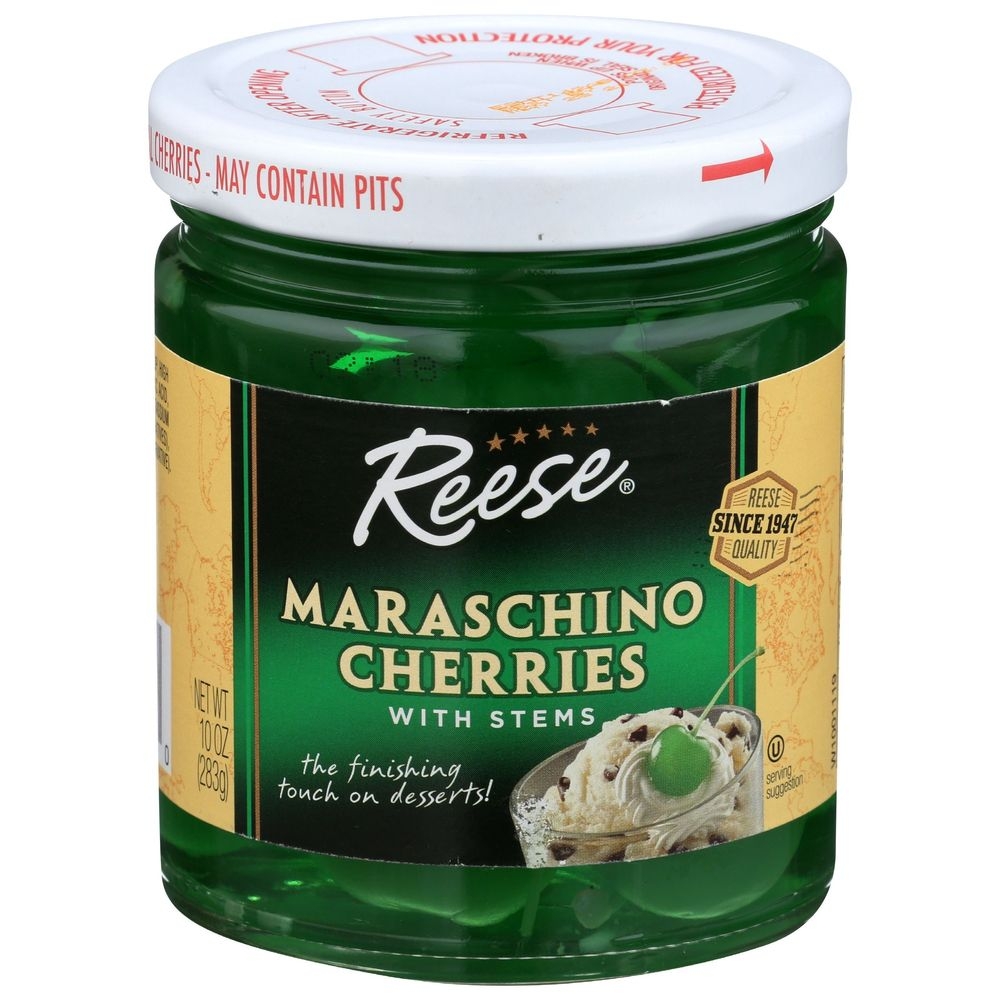 Green Maraschino Cherries with Stems