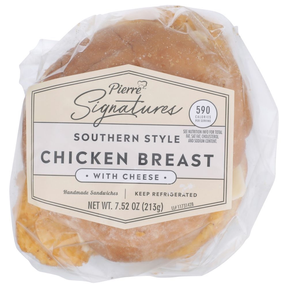Pierre Signature Breaded Chicken with Cheese Sandwich, 7.5 Ounce -- 12 per case.