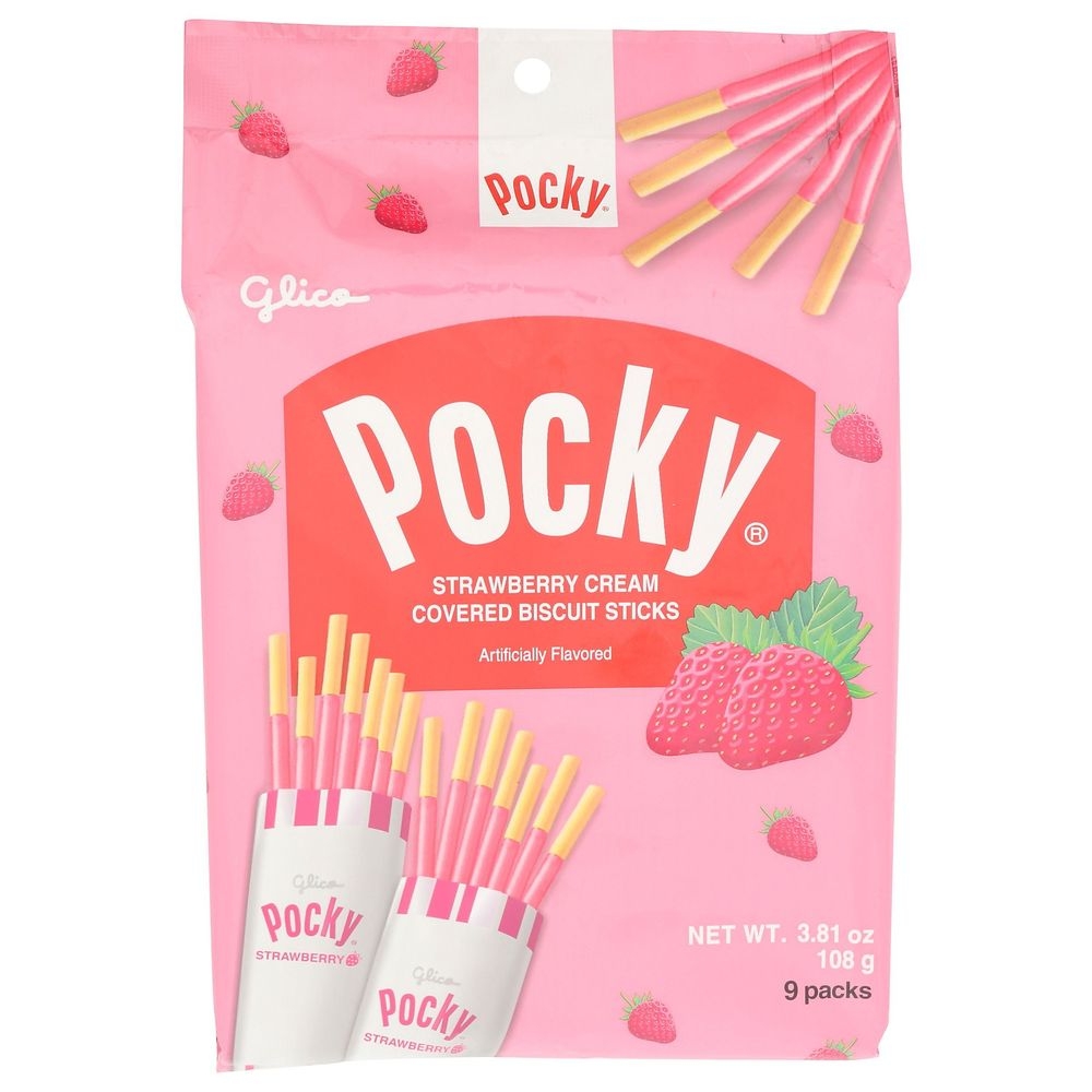 Pocky Strawberry Cream Covered Biscuit Sticks
