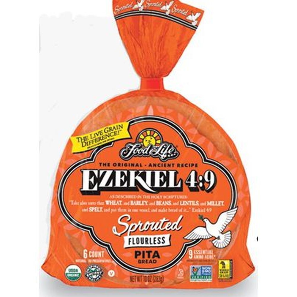 Food For Life Ezekiel 4:9 Organic Sprouted Flourless Pita Bread, 10 Ounce -- 12 Per Case