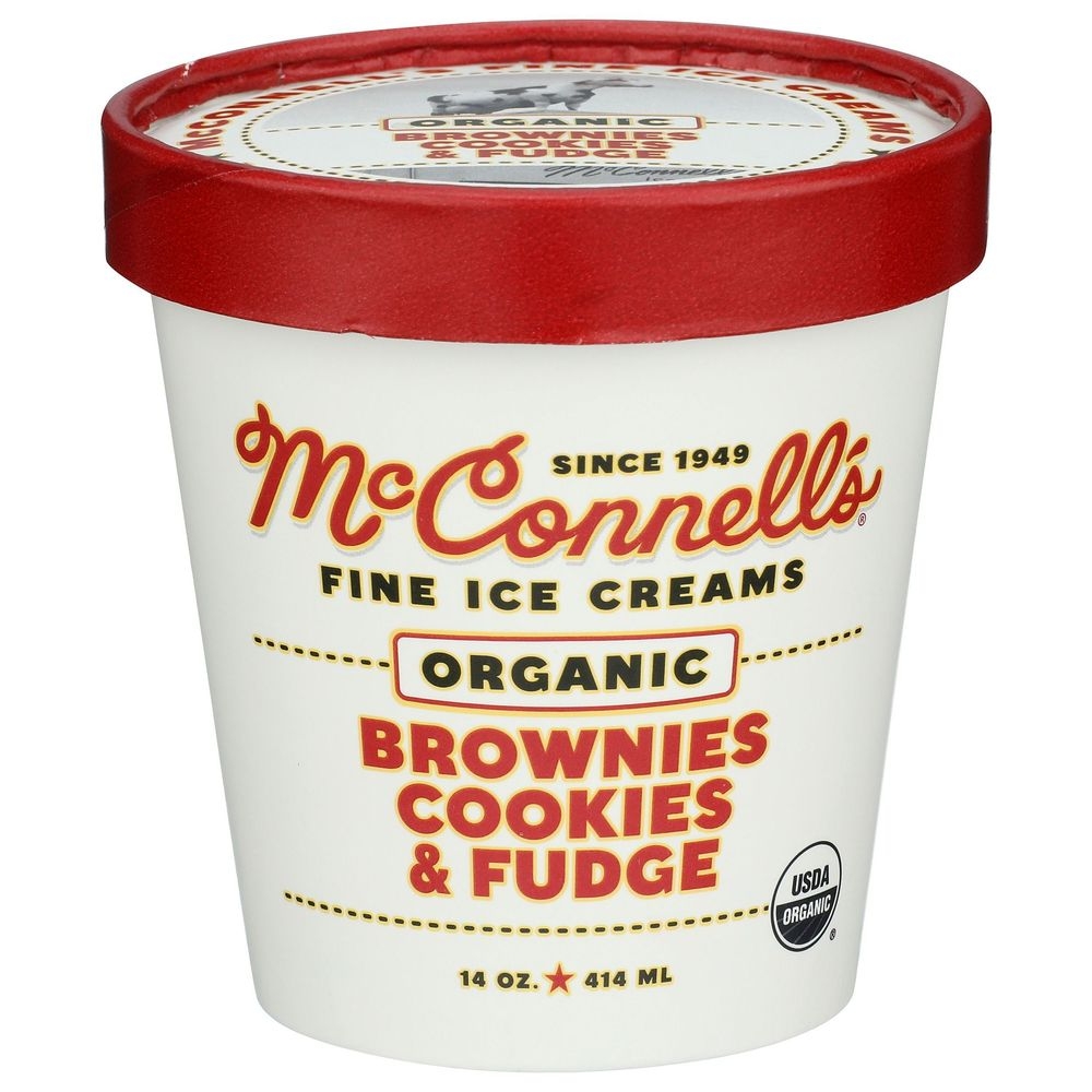 Organic Brownie Cookies and Fudge Ice Cream