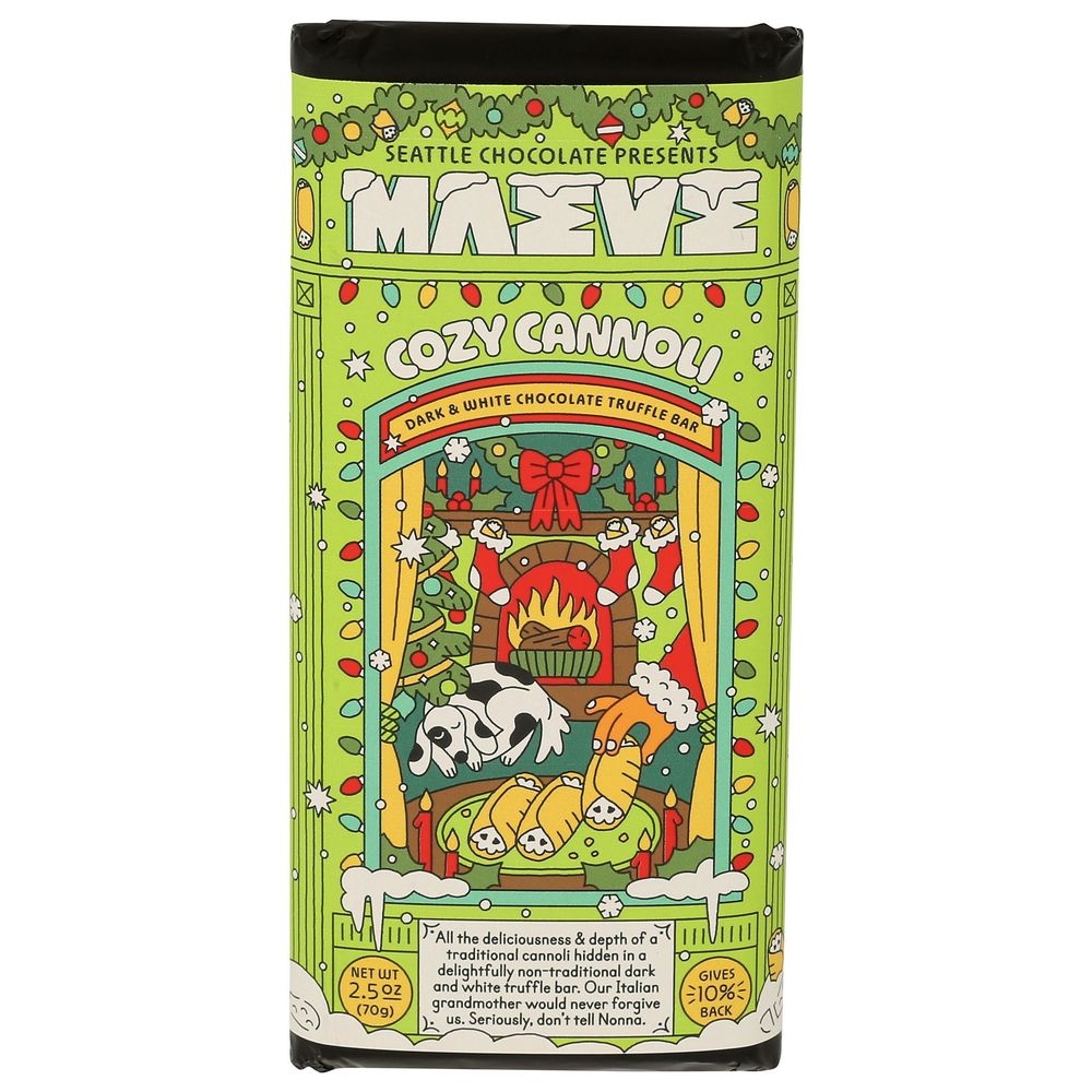 Cozy Cannoli Dark and White Chocolate Truffle Bar