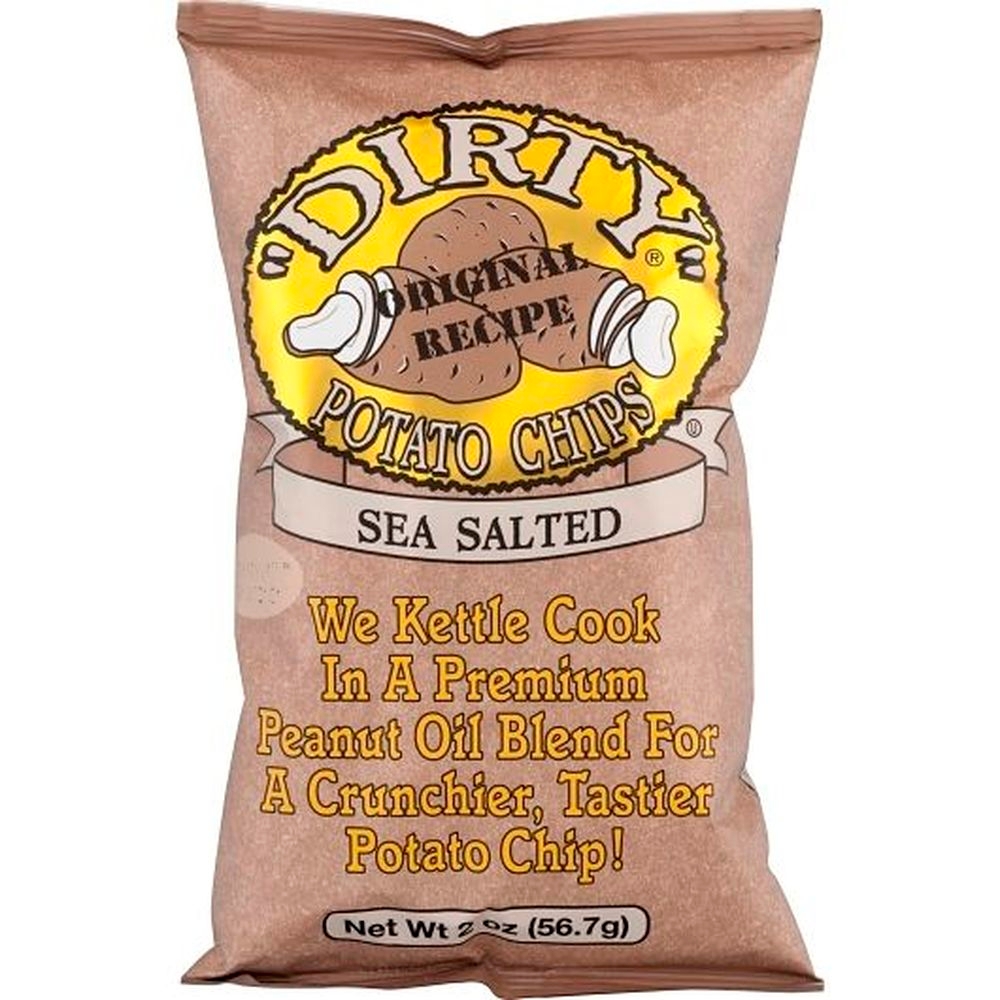 Dirty Sea Salt Potato Chips, 2 Ounce -- 25 per case.