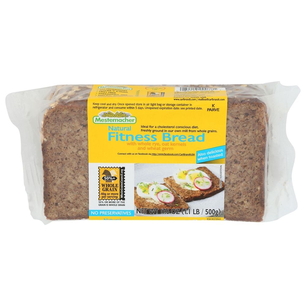 Natural Fitness Bread with Whole Rye Oat Kernels and Wheat Germ