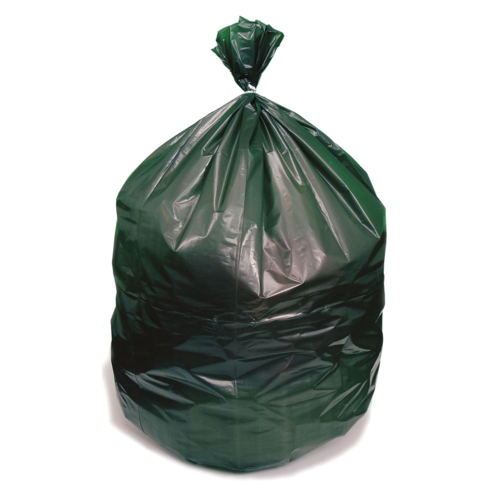 BioTuf Green 0.88 mil Low Density Compostable Coreless Roll Can Liner for 64 Gallon Can