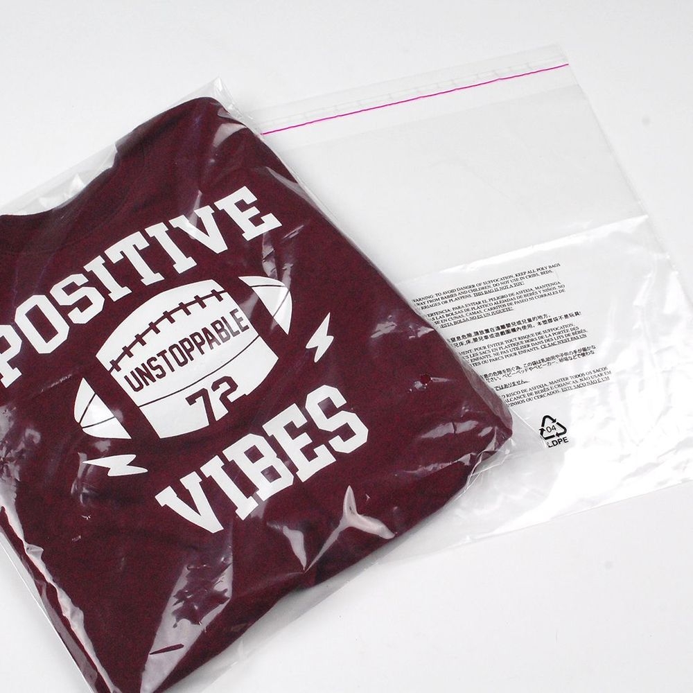 1.5 mil Resealable Lip and Tape Bag with Suffocation Warning