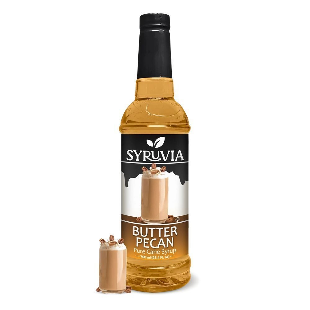 Butter Pecan Flavored Coffee Syrup for Drinks, Lattes, and Desserts
