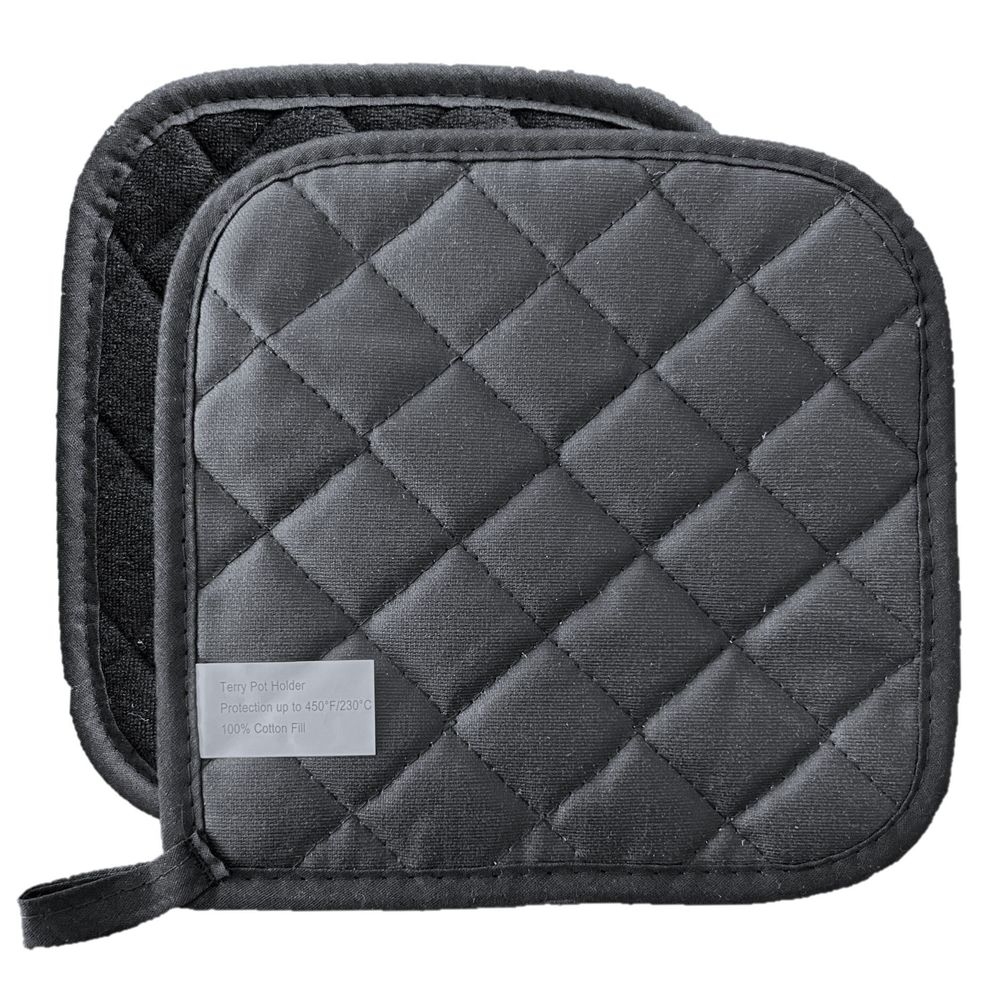 Black Canvas Pot Holder