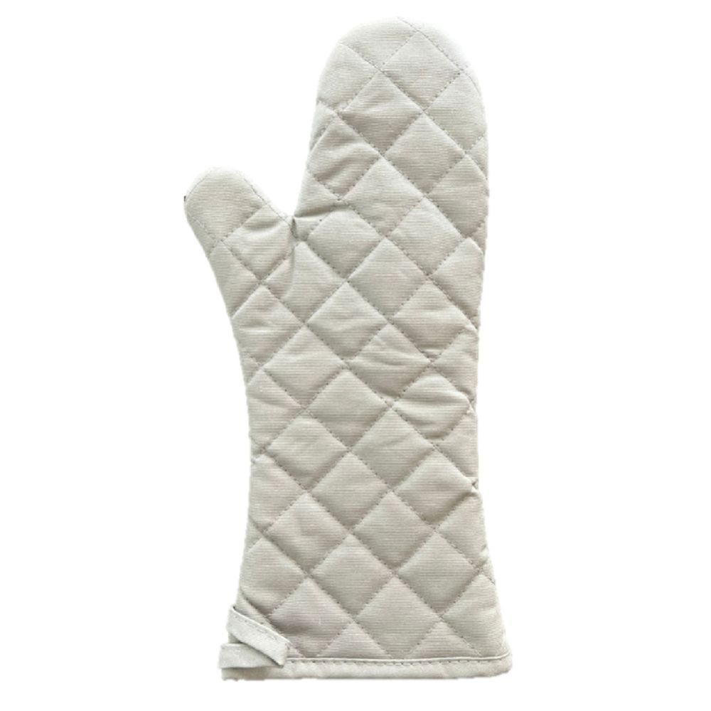 Beige Canvas Oven Mitt 17 inch