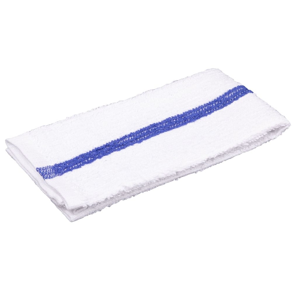 Cotton Bar Mop Towel with Blue Center Stripe