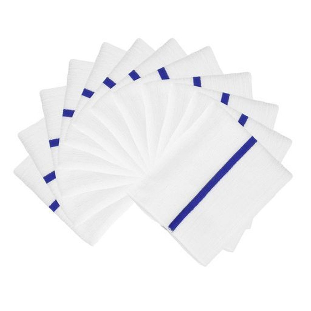 Microfiber Ribbed Bar Mop with Blue Center Stripe