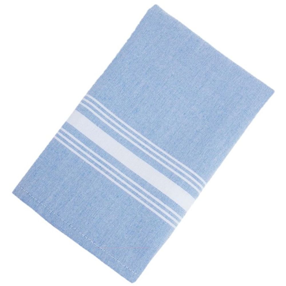 Bistro Baby Blue Stripe Spun Poly Reverse Napkin