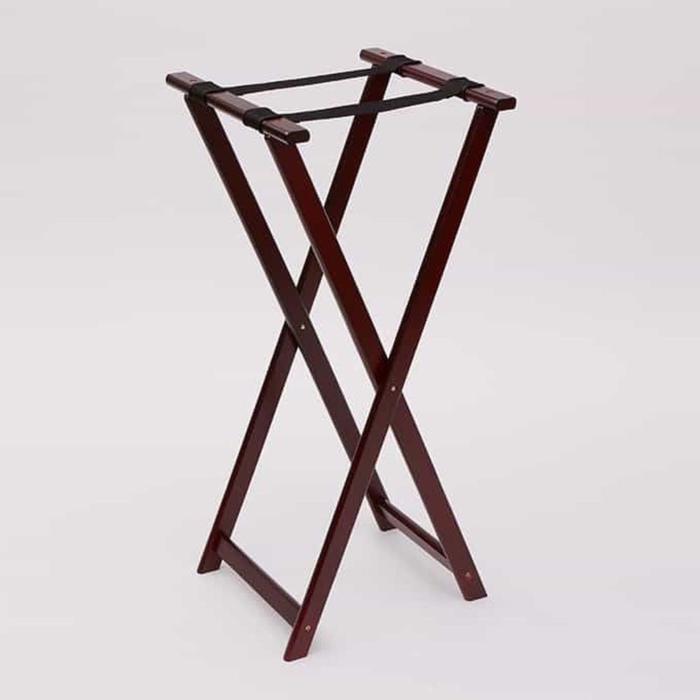 American Metalcraft Mahogany Wood Tray Stand, 18 x 38 inch