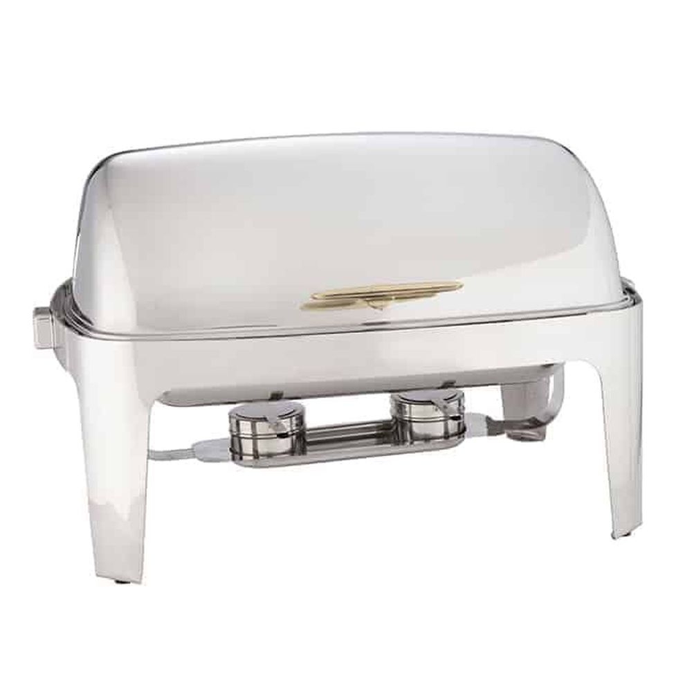 American Metalcraft Adagio Gold Handle Rectangular Chafer.