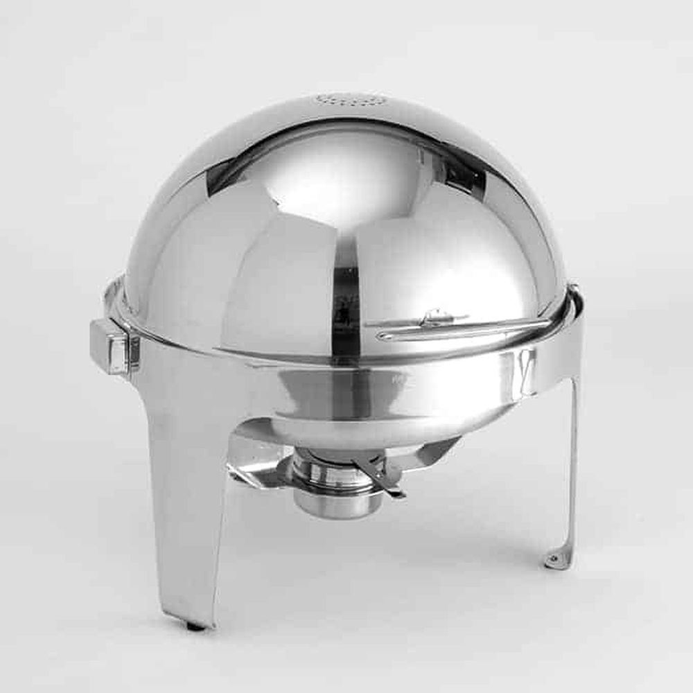 American Metalcraft Stainless Steel 7 Quart Silver-handled Round Adagio Chafer, 18 X 18-1/2 X 18 Inch