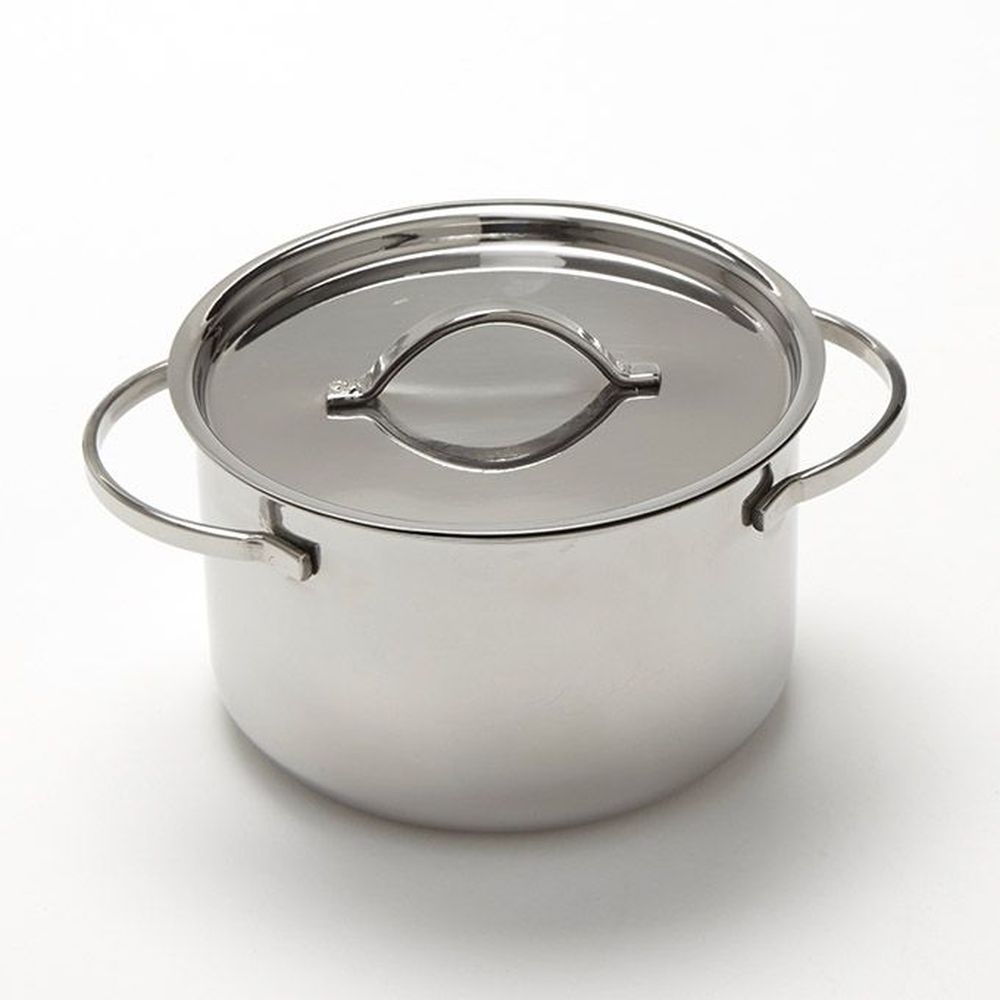 American Metalcraft Stainless Steel 14 Ounce Mini Pot With Lid And 5-1/2 Inch Handle, 4-1/4 Inch Dia. X 3 Inch Height