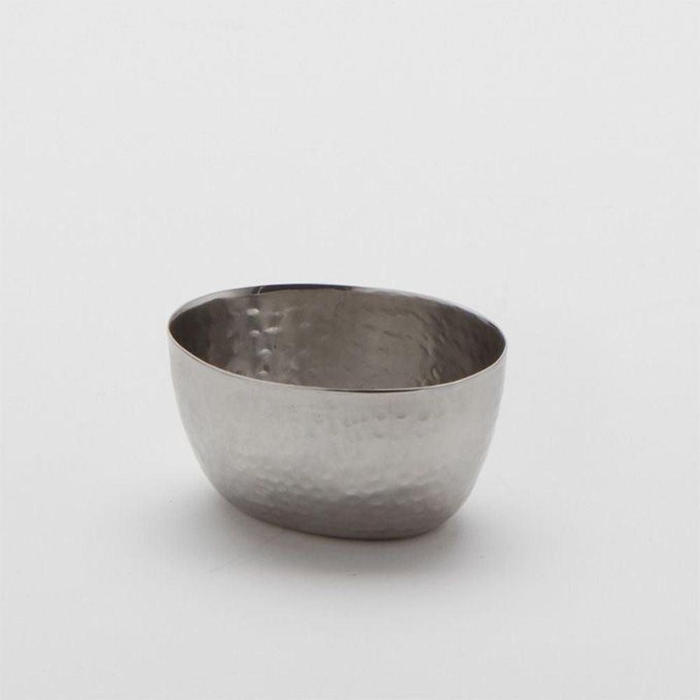 American Metalcraft Hammered Stainless Steel Oval Sauce Cup, 2 Ounce